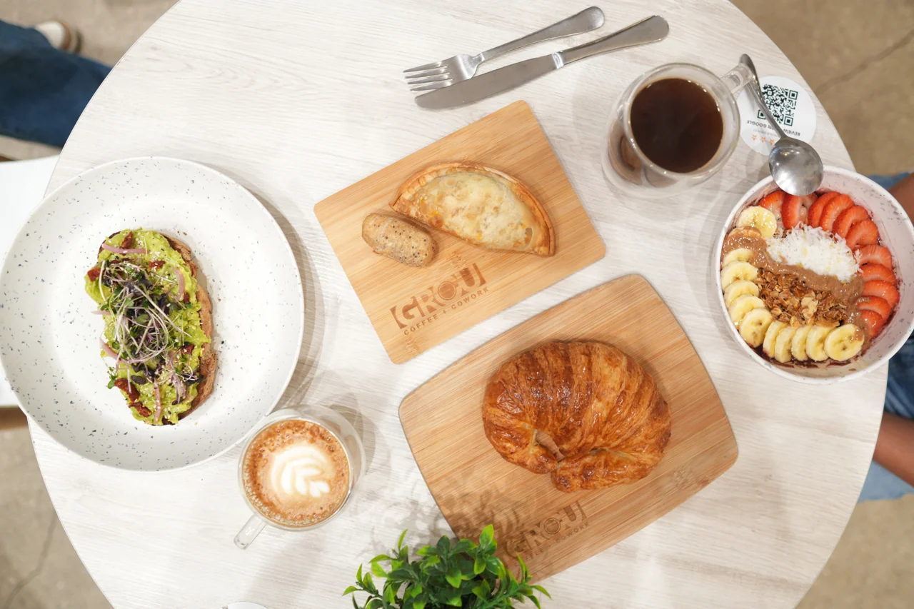 Fresh brunch spread at GROU in Coral Gables